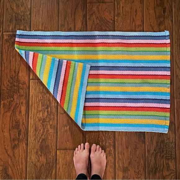 Multicolor Striped 24” x 36” Throw Rug - Picture 3 of 3